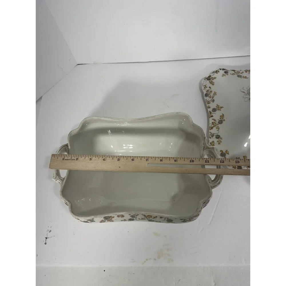 Haviland Limoges Rectangular Tureen With Lid Bowl  Fine Bone Shleiger Depose‎